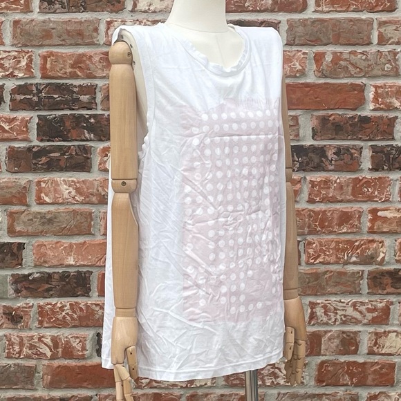 J. Crew muscle workout shirt with screen printed purple dots / L / EUC - Picture 3 of 9